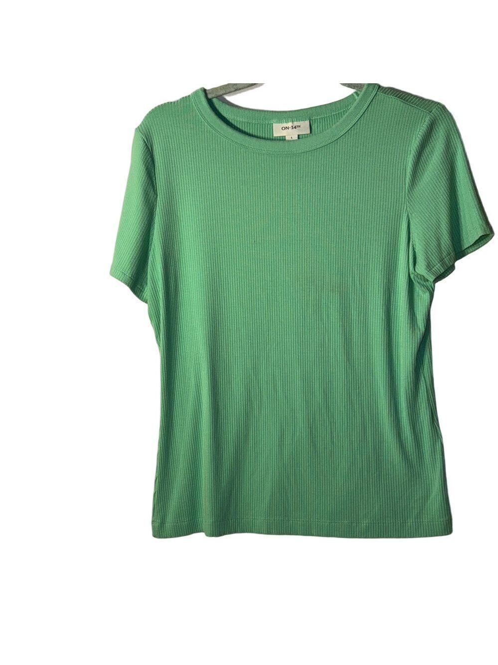 Croft & Barrow Green Ribbed Top Large